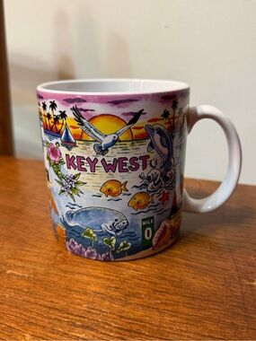 Key West Scenic Ceramic Mug - Multicolor Tropical Design